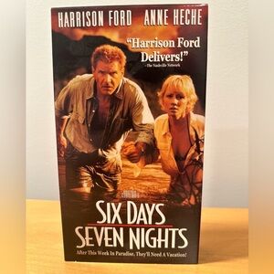 VHS EUC Six Days Seven Nights VHS Video Cassette Tape 1998 PG-13, Harrison Ford